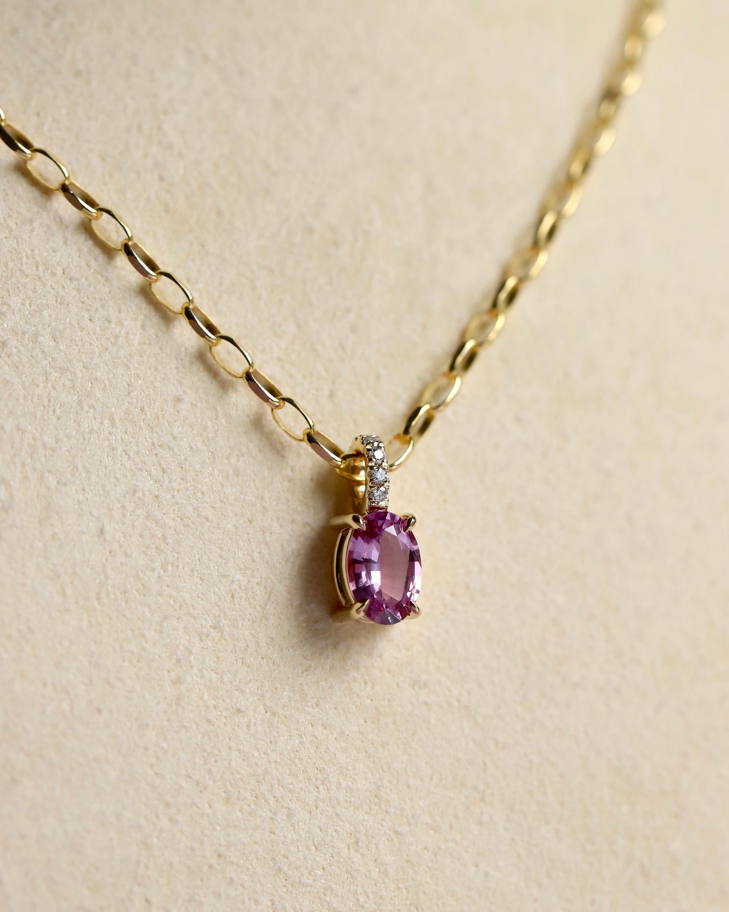 Pink Sapphire & Diamond Necklace