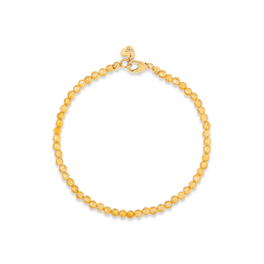 Citrine beaded bracelet with solid gold clasp made in Nashville, Tennessee