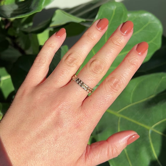 Gold and diamond stacking bands, handmade in Nashville