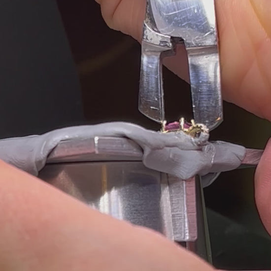 Nashville Jeweler Setting Pink Sapphire Necklace