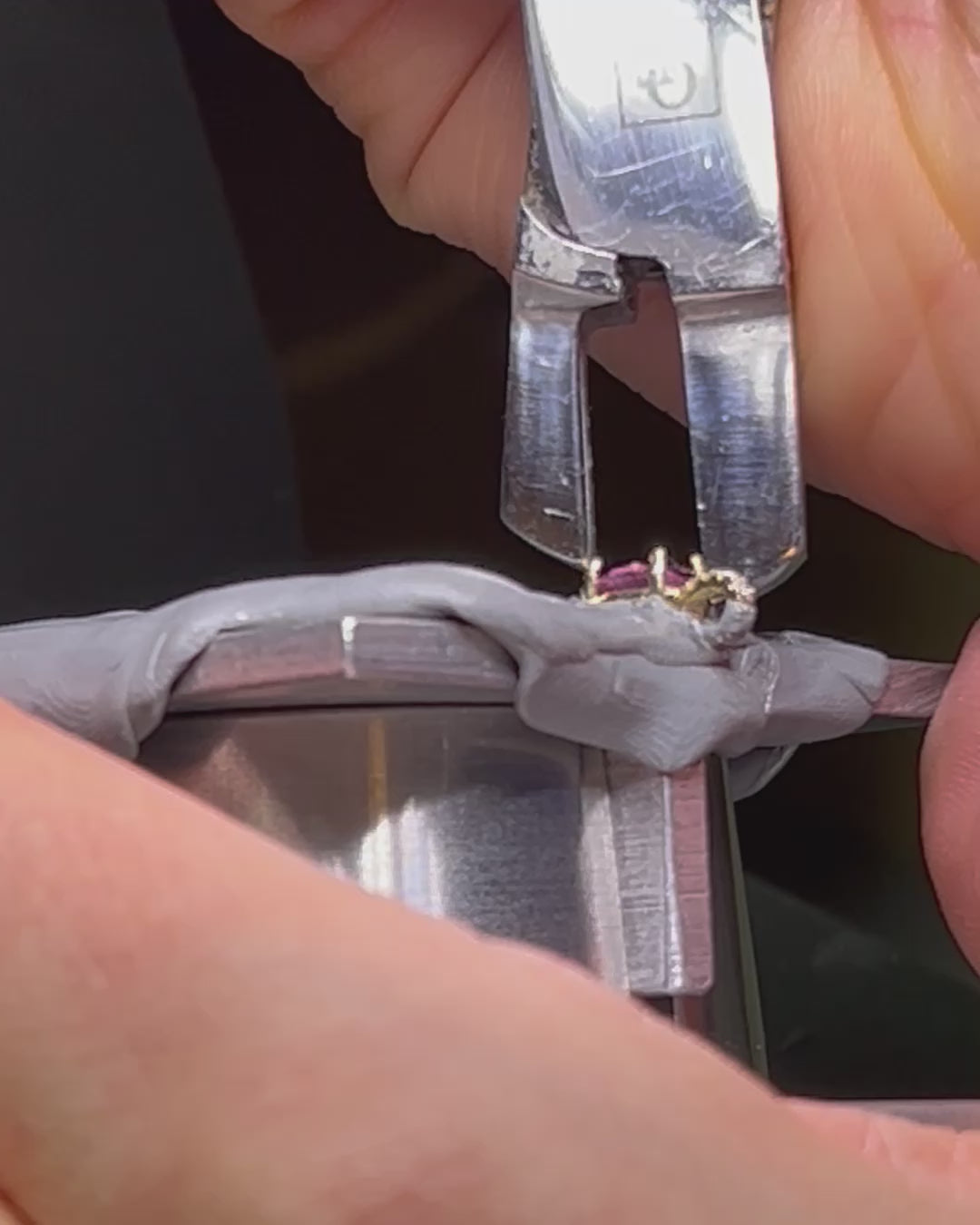 Nashville Jeweler Setting Pink Sapphire Necklace
